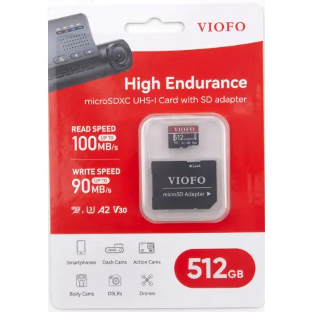 VIOFO A329S 3CH 4K + HK6 + Karta 512GB – Zestaw